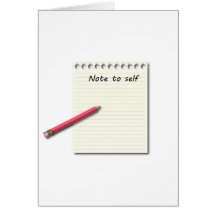 Note to Self paper and pencil Greeting Card