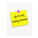 Note To Self Wedding Tomorrow postcards by BacheloretteGirl Note To Self Wedding Tomorrow postcards