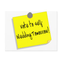 Note To Self (Wedding Tomorrow) postcards
