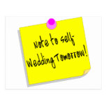 Note To Self Wedding Tomorrow Postcard