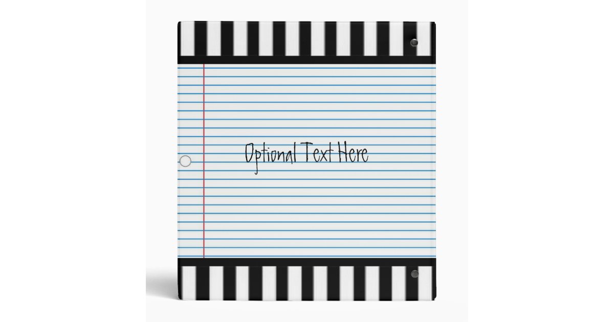 Notebook Paper 3 Ring Binder Zazzle