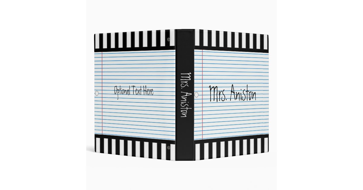 Notebook Paper 3 Ring Binder Zazzle