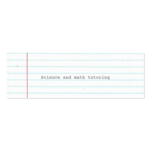 Notebook Paper Business Card Templates (back side)