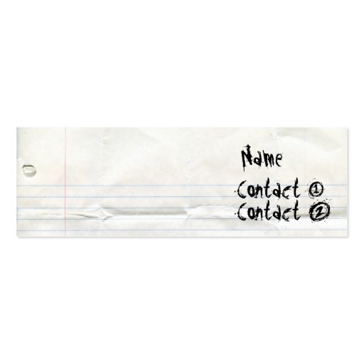 Notebook Paper Business Cards (front side)