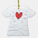 Notebook Paper Heart Ornament