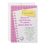 Notebook Sweet 16 Invitation
