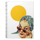 Notebook Vintage Retro Chic Suburban Lady Sunshine