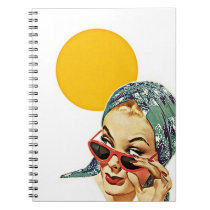 Notebook Vintage Retro Chic Suburban Lady Sunshine notebooks