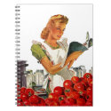 Notebook Vintage Retro Lady Home Canning Recipes