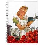 Notebook Vintage Retro Lady Home Canning Recipes