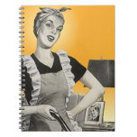 Notebook Vintage Retro Lady Housekeeping Suburban