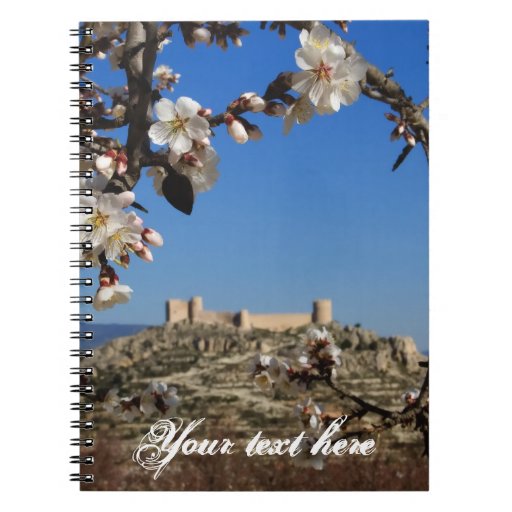 Notebook with castle and flowers