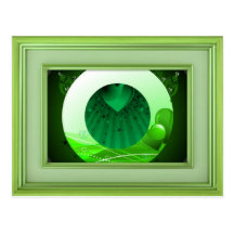 Notecard verde hermoso postal
