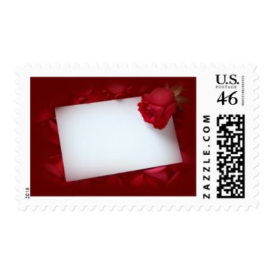 NoteCard w/ red rose - customizable with your text Postage
