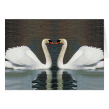 Notecards del corazón del cisne tarjeta