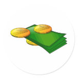 Notes and coins stickers
