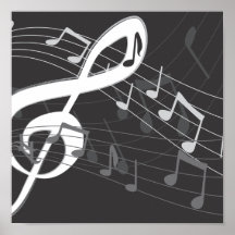 Notes black poster
