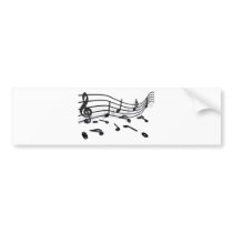 Notes, music bumper sticker