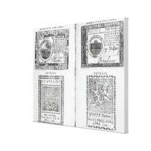 Notes of the Continental Currency Stretched Canvas Print