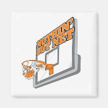 nothin but net basketball design fridge magnet