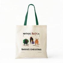 Nothin' Butt A Basenji Christmas Canvas Bag