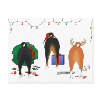 Nothin' Butt A Basenji Christmas Postcard