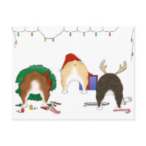 Nothin' Butt A Bulldog Christmas Postcard