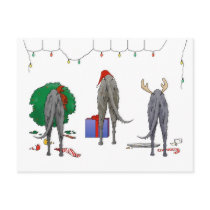 Nothin' Butt A Deerhound Christmas postcards