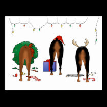 Nothin' Butt A Doberman Christmas postcards