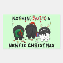 Nothin' Butt A Newfie Christmas Stickers