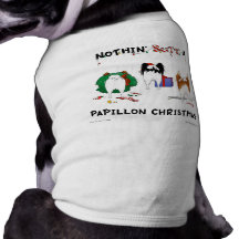 Nothin' Butt A Papillon Christmas Doggie Tee Shirt