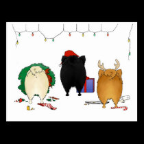 Nothin' Butt A Pomeranian Christmas postcards