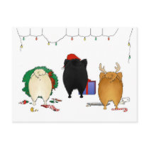 Nothin' Butt A Pomeranian Christmas postcards