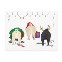 Nothin' Butt A Pug Christmas postcards