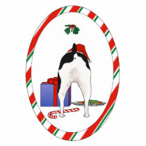 Nothin' Butt A Rat Terrier Christmas Ornament photo sculptures
