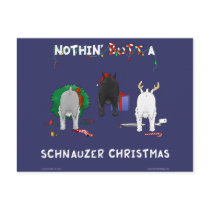Nothin' Butt A Schnauzer Christmas postcards