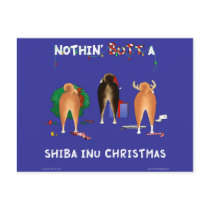 Nothin' Butt A Shiba Inu Christmas postcards