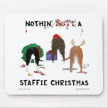 Nothin' Butt A Staffie Christmas mousepads