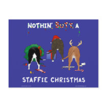 Nothin' Butt A Staffie Christmas postcards