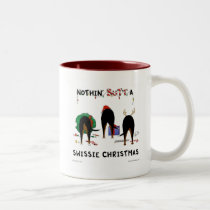 Nothin' Butt A Swissie Christmas mugs