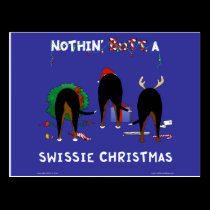 Nothin' Butt A Swissie Christmas postcards