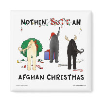 Nothin' Butt An Afghan Christmas Fridge Magnets