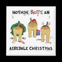 Nothin' Butt An Airedale Christmas magnets
