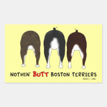 Nothin' Butt Boston Terriers Rectangle Stickers