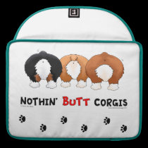 Nothin' Butt Corgis macbook sleeves