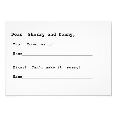 Nothin' fancy RSVP Invitations