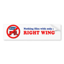 Nothing flies with only a right wing bumper stickers