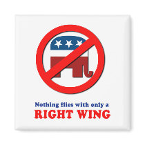 Nothing flies with only a right wing fridge magnets