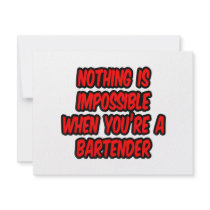 Nothing Is Impossible...Bartender Personalized Invitation