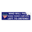 Nothing Left to Defend bumper stickers